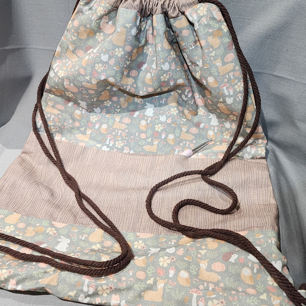 Handmade Forest Drawstring Backpack